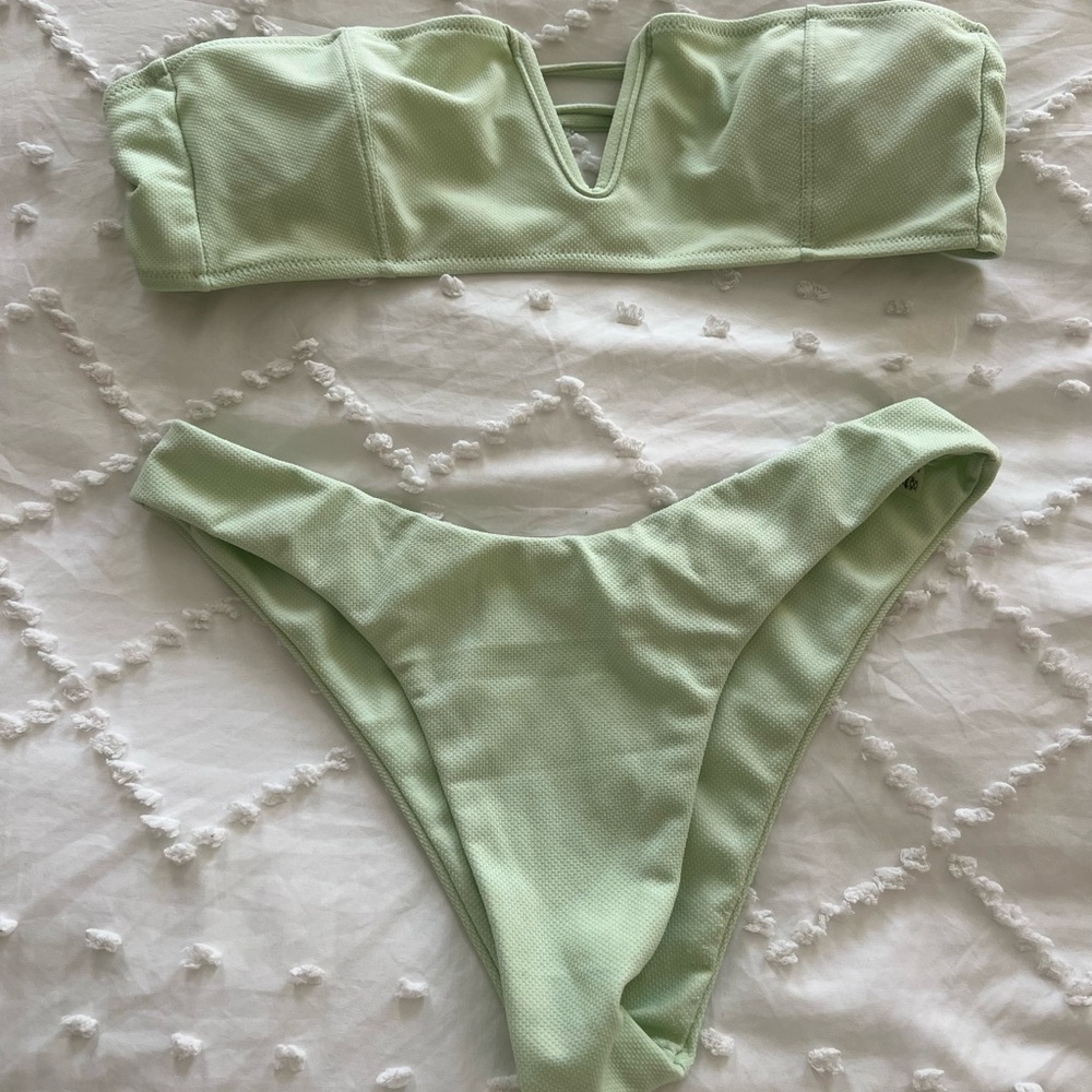 mint green bikini